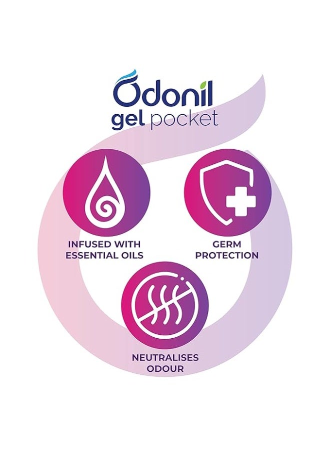Odonil Gel Pocket Mix - 30g (Assorted pack of 3 new fragrances) | Infused with Essential Oils | Germ Protection |Long Lasting | Lasts Up to 30 days | Air Freshener for Bathroom, Toilet, Home & Office - Image 2